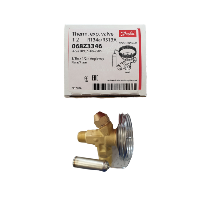 Expanzný ventil TN2 R134A bez MOP (+10/-40°C) 3/8x1/2, skrutka/skrutka, kap.1,5 m 068Z3346 Danfoss